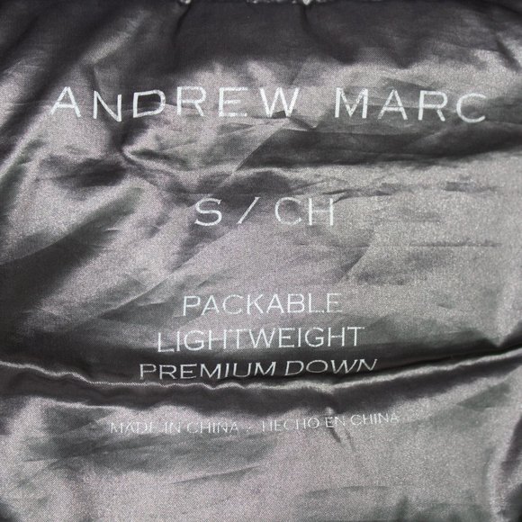 Andrew Marc Premium Down Packable Quilted Navy Hooded Full Zip Puffer Jacket ~S~ - Picture 8 of 12